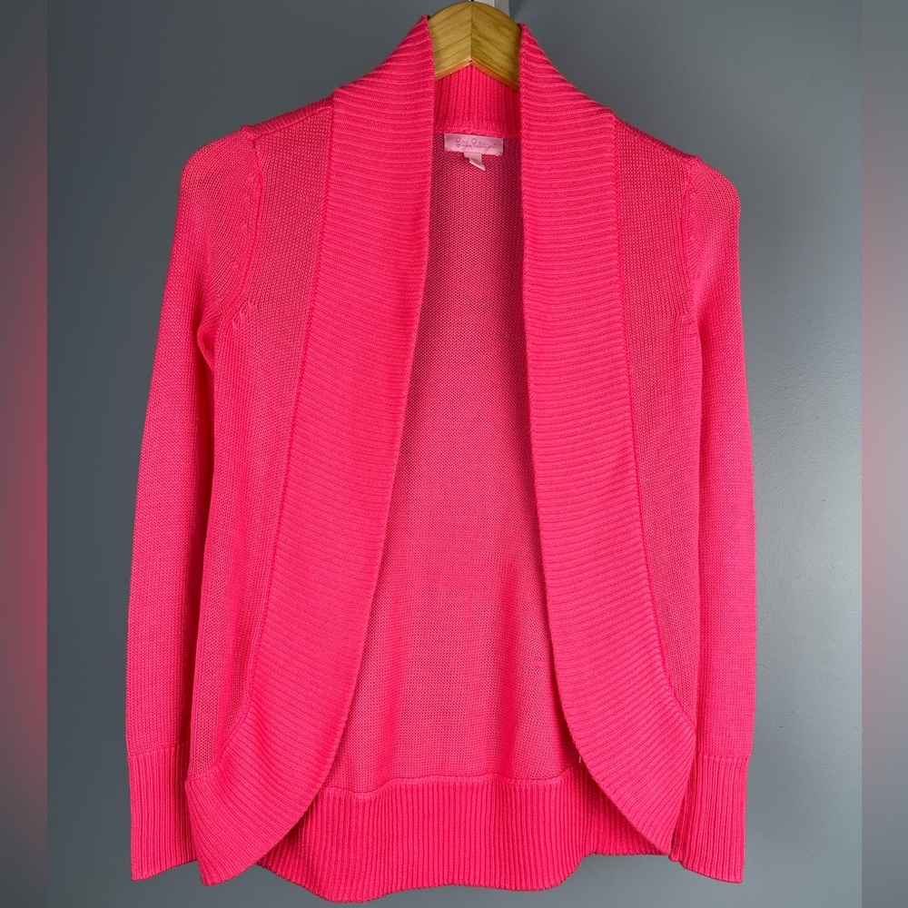 Lilly Pulitzer neon pink cardigan